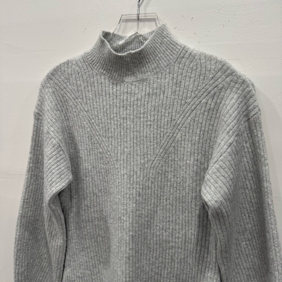 A New Day Knit Long Sleeve Sweater Dress Mock High Neck Turtleneck Gray Small - Picture 3 of 6